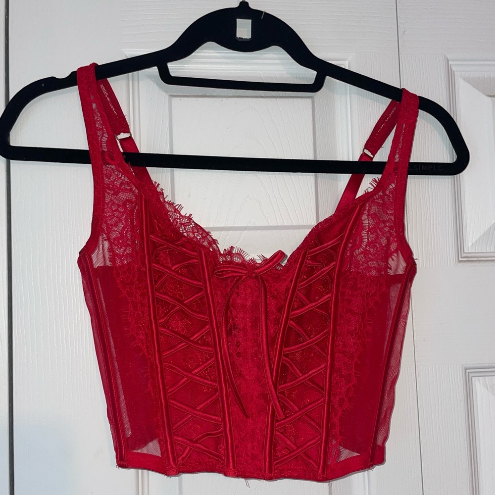 Red Victoria’s Secret corset top